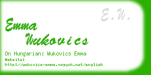 emma wukovics business card